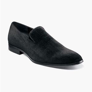 Stacey Adams SAVIAN Black
Plain Toe Velour Faux Cow Slip On Mens Sz 11